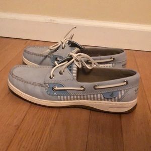 Never worn light blue Sperry’s